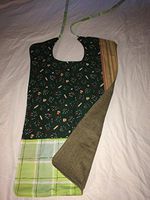 Handmade Cloth Fabric Adult Bib Clothes Protector Crumb Catcher Reversible Bibs Patchwork & Stripes