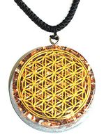 ZZYBIA Flower Of Life Orgone Pendant Generator Energy Accumulator EMF protection LARGE 2.25 inch