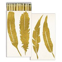 HomArt Large Decorative Feather Gold Foil Matches