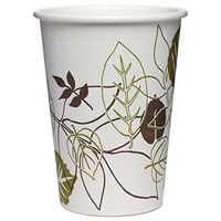 Dixie 2338PATHPK Pathways Paper Hot Cups, 8 oz, White/Green, 50/Pack