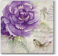 Miracle Purple Rose Paper Cocktail Napkins 40pcs Decoupage