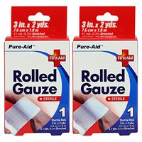Pure-Aid Rolled Gauze 3in x 2yds-1roll (2 Pack)