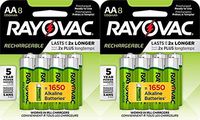 RAYOVAC AA 8-Pack Rechargeable Batteries, LD715-8OP Gene 2 Pack