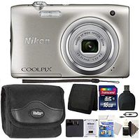 Nikon COOLPIX A100 20.1MP f/3.7-6.4 Max Aperture Compact Digital Camera + Accessory Kit Silver