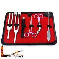 LAJA Imports 6 Pcs Reflex Percussion Taylor Hammer Penlight Tuning Fork C 256 C 512 + Lister Bandage Scissors + Hemostat Forceps