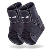 Pure Athlete Lace Up Ankle Support Figure 8 Straps – Brace for Sprains, Volleyball, Basketball, Men, Women (2 Supports - Black, L/XL)