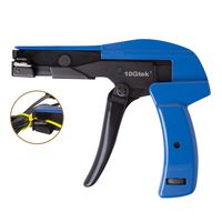 Cable Tie Gun - Fastening and Cutting Tool with Steel Handle Special for Nylon Cable Tie Fasten and Cut Cables in Blue