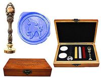 MNYR Fancy Unicorn Luxury Wood Box Gold Metal Peacock Wedding Invitations Gift Cards Paper Stationary Envelope Seals Custom Logo Wax Seal Sealing Stamp Wax Sticks Melting Spoon Wood Gift Box Kit