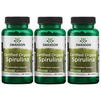 Swanson Certified Organic Spirulina 500 mg 180 Tabs 3 Pack