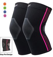 Premium Compression Knee Sleeve for Women Plus Size Knee Brace Stay-Put Breathable for Running Arthritis and Meniscus Tear (Purple, XL 2-Pack)