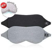 Mavogel Sleeping Mask - Nose Wing Design Sleep Eye Mask Blocking Out Light Perfectly for Travelling/Shift Work/Nap/Women/Men, Blindfold, Breathable Mesh Fiber, Pack of 2 (Grey/Black)