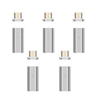 NetDot Gen10 Magnetic Fast Charging Micro USB to Micro USB Adapter Converter Compatible with Android Smartphones(5 Pack Silver)