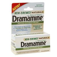 Dramamine Non-Drowsy Naturals Motion Sickness Relief Capsules 18 ea Pack of 4 by Dramamine