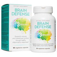3 Brains by Natural Factors, Brain Defense, Supports Memory and Brain Function, Dietary Supplement, Vegetarian, 90 Capsules (30 Servings)
