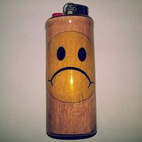 Sad Face Lighter Case Holder Sleeve Cover Fits Bic Lighters