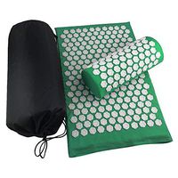 Wiixiong Lotus Acupuncture Massage Pads Yoga Cushion+Pillow+Cloth Bag Set (Green)