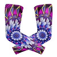 LEVEIS Mandala Round Arm Sleeves UV Protection for Men Women Sunblock Protective Gloves Running Golf Cycling Driving Long Arm Cover 1 Pair