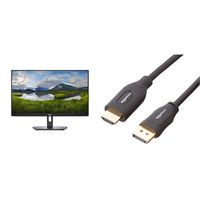 Dell SE2419Hx 23.8" IPS Full HD (1920x1080) Monitor & AmazonBasics DisplayPort to HDMI Display Cable - 6 Feet