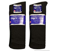Diabetic Socks Crew Socks 3, 6,9 or 12-Pack Physicians Approved Crew Diabetic Socks Cotton by Sole Trendz (6 Pairs of Black, 9 to 11 Unisex)