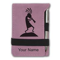 Mini Notepad, Kokopelli, Personalized Engraving Included (Pink)