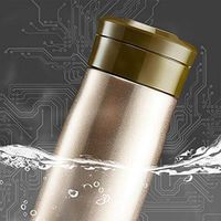 LPY-Car Heating Cup-12V 500ML Car Smart Temperature Control Cup Car Coffee Tea Milk Electric Heating Cup-with Temp Control and LED Display, Gold