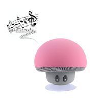 Hipipooo Cute Speaker Mushroom-Shaped, Portable Bluetooth Speaker Mini Speaker with Built-in Mic and Suction Cup for Kitchen/Bedrooms/Car/Desk/Shelf/Party/Travel/Outdoor Android/iOS Speaker(Pink)