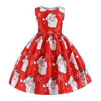 Driuankeji Girls 50s Vintage Swing Rockabilly Retro Sleeveless Pleated Party Dress for Occasion Christmas Dresses Red