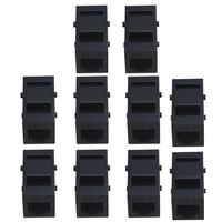 Yibuy 10 Pieces RJ-11 Telephone Sound Voice Jack Cat3 Female to Female Black