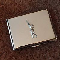 Really Useful Gifts Antique Pewter Hunting Shooter Shooting Emblem on a Cigarette Tin Case Gift