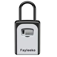 Key Lock Box Wall Mounted, Portable Lock Box for House Key with 4-Digit Combination Key Storage Lock Box Weatherproof Resettable Code House Key Safe Security Lock Box for Outside Realtors Garage Spare