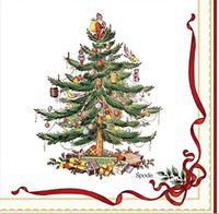 Spode Christmas Tree Paper (Beverage Cocktail Napkins, 40 Ct)