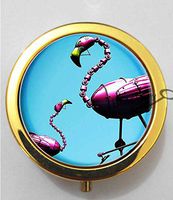 BlackKey Pink Flamingo 3-Compartment Decorative Pocket Gift Box Case Organizer for Pill, Color 2 -1261