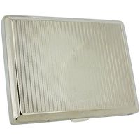 Artamis Ladies - Gents Silver Tone Striped Cigarette (20) Holder