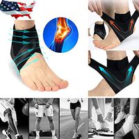 Hilyo Ankle Support Brace, Adjustable Elastic Ankle Braces Relieve Pain Fast, Adjustable Foot Care Compression Sleeve Ankle Sleeve for Sports Protection, One Size Fits Most for Men & Women (L: 42-45)