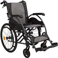 LAZ Lightweight Wheelchair, Self-Propelled Manual Wheelchairs for Adults, Portable and Folding Aluminum Alloy Frame (Color : Black)