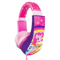 My Little Pony 30357 Kid Safe Over the Ear Cushioned Headphone w/Volume Limiter, 3.5MM Stereo Jack Pink Rainbow Horses Equestrian by Sakar, Full Range Stereo Sound, (Styles may vary), Pink