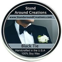 Premium 100% All Natural Soy Wax Aromatherapy Candle - 16oz Tin - Black Tie: Sophisticated notes of black peppercorn and leather with warm woods, patchouli, musk and citrus.