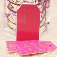 OBELLA BOUTIQUE Feiluan 1000pc gold foil love wedding tag card DIY paper handmade gift swing hang tag card pink heart married favors tag card