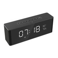 PRG Digital Alarm Clocks Bedside Temperature, Digital Alarm Clock Bluetooth Speaker FM Radio Temperature Display Adjustable Alarm Volume Sleep Timer fit Home, Office, Kids