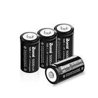 BONAI Rechargeable C Batteries, C Cells 5000mAh 1.2V Ni-MH High Capacity C Size Battery (4 Pack)