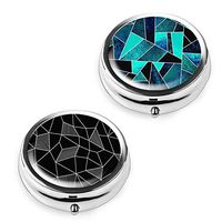 Pill Box Set of 2 - Lizimandu Compact 3 Compartment Medicine Case, Pill Box for Pocket or Purse (2-Fragment)