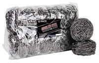 brheez Stainless Steel Scouring Pads - Heavy Duty Industrial & Commercial Individually Wrapped Scrubbing Sponges (Pack of 12) (Jumbo - 100 gr)