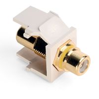 Leviton 40830-BTY QuickPort RCA, Gold-Plated Connector with Yellow Stripe, Light Almond
