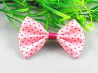 24pcs Polyester Ribbon Dot Bow Flowers The Wedding Decoration Appliques (Pink)