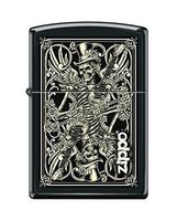 Zippo Custom Lighter Design Human Skeletons in Guitars with Wings and Hat Windproof Collectible - Cool Cigarette Lighter Case Made in USA Limited Edition & Rare