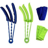 Window Blind Brush Dust Cleaner, Leereal Washable Blinds Duster Set for Air Condition Shutter Window Shades Blinds With 2 Extra Microfiber Sleeves, Pack of 2