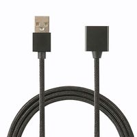 DR Magnetic USB Smart Charger Cable, Double-Braided Nylon Fast Charging Cable - 2.6ft (Black)