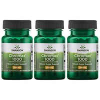 Swanson Chromax 1000 Chromium Picolinate 1,000 mcg 60 Veg Caps 3 Pack