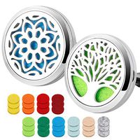 2PCS Aromatherapy Essential Oil Car Diffuser Car Fragrance Diffuser Locket Air Freshener Car Diffuser Vent Clip with 30 Refill Pads