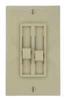Leviton 6628-I SureSlide 300W Per Circuit Incandescent or 300VA Magnetic Low Voltage Dual slide-to-OFF Dimmer, Single Pole, Ivory